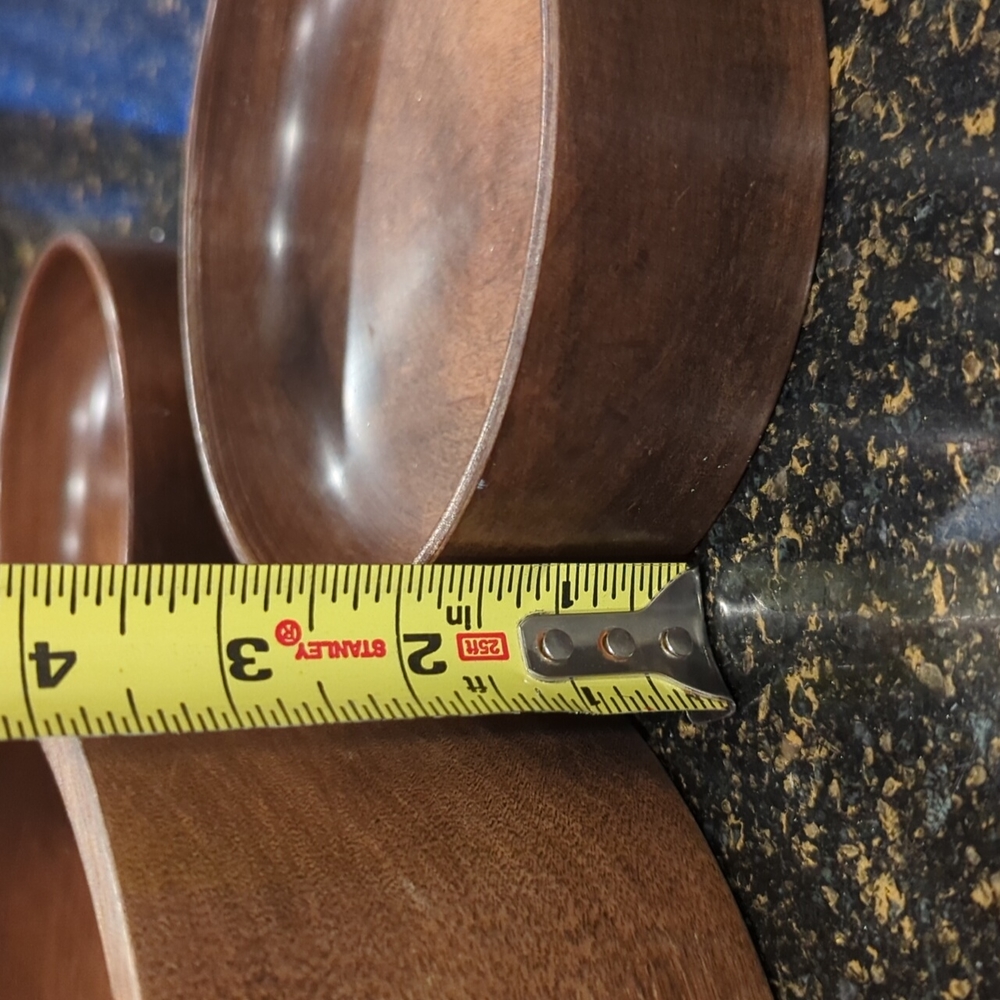Hand turned wood bowl set - Picture 10 of 11